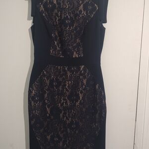 Adrianna Papell Sequin Embellished Blue Sheath Midi Dress
